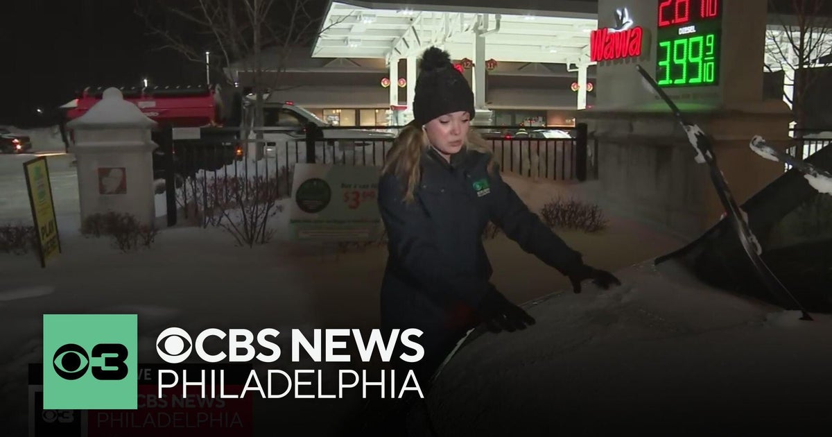 Wintry mix, sleet coat surfaces with ice in Bucks County, Pennsylvania