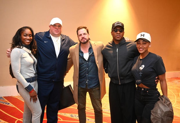 People post for photos at Mike Tyson's tour stop in Atlantic City 