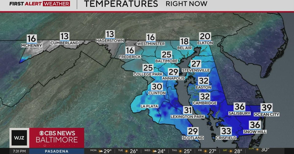Bitterly cold temperatures continue through the week in Maryland