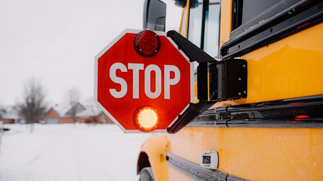 School bus stop sign 