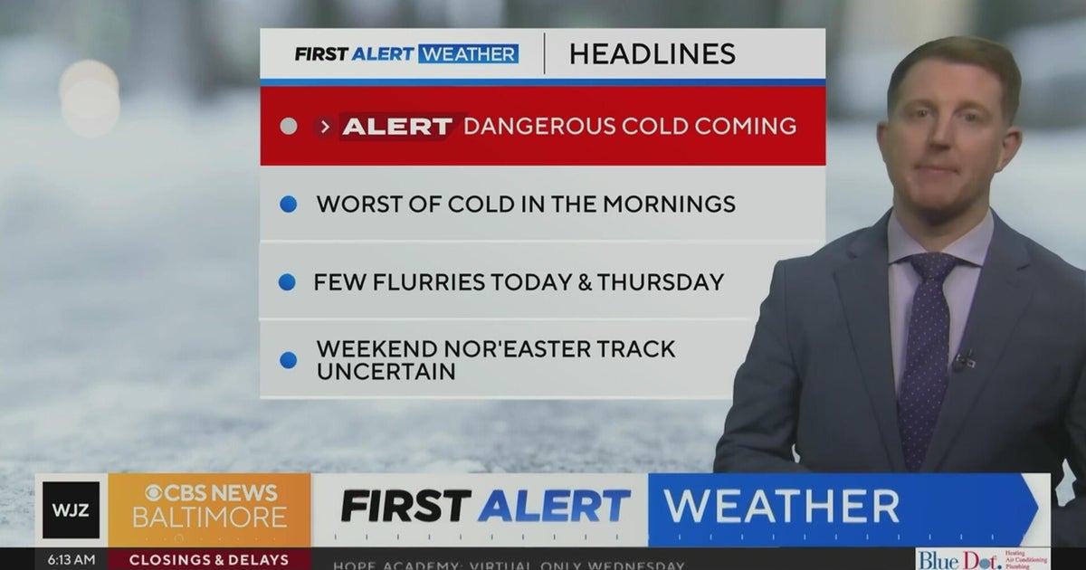Dangerously cold Thursday and weekend storm possible in Maryland - CBS ...