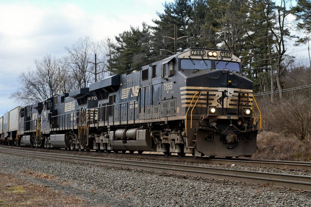 Norfolk Southern Train And Tracks In Pennsylvania