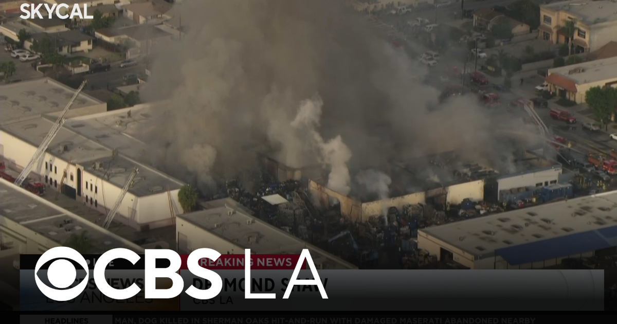 LA County firefighters battling large fire at South El Monte recycling facility
