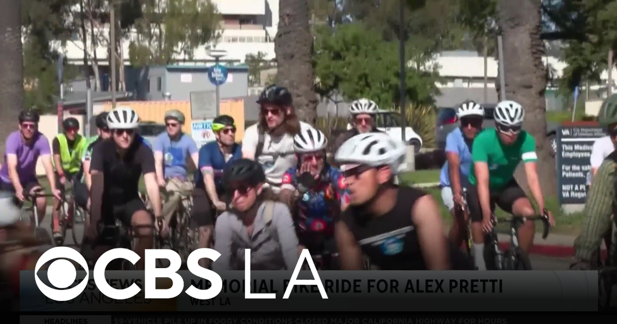 Memorial bike ride for Alex Pretti hits streets of West Los Angeles