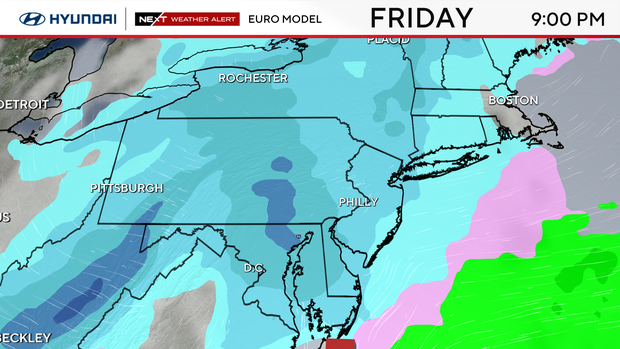 Future snow forecast for Friday 