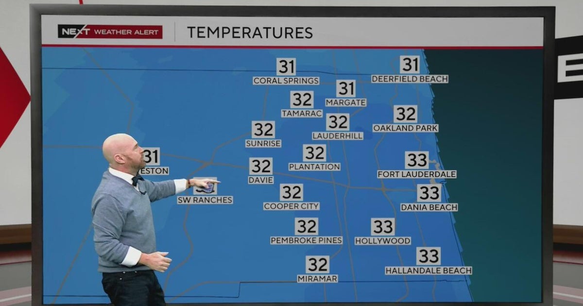 Below-freezing temperatures blanket South Florida as arctic air arrives – CBS News