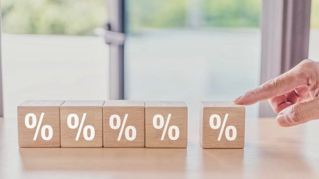 Interest rate percentage icon concept, The concept of interest rates 