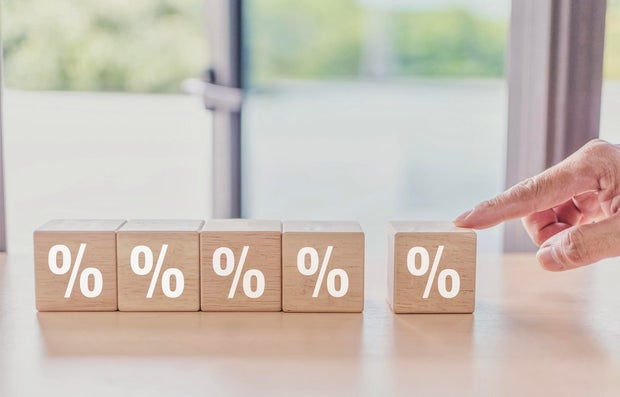 Interest rate percentage icon concept, The concept of interest rates