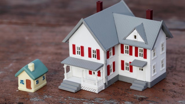 Close up of model houses-Concept of real estate 