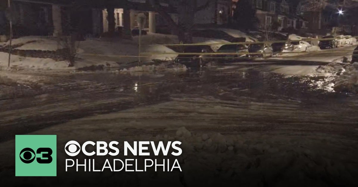 Water main break turns streets icy in East Germantown section of Philadelphia