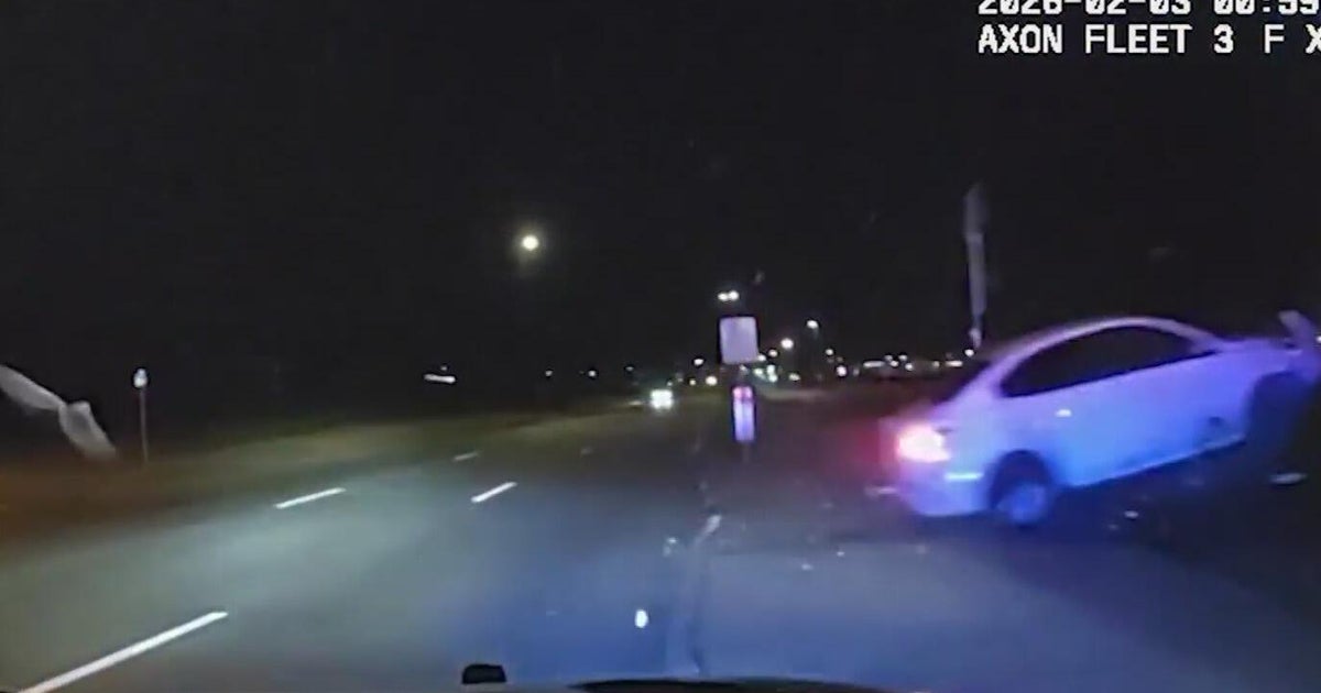 Police capture suspects after stolen car launches into the air during ...