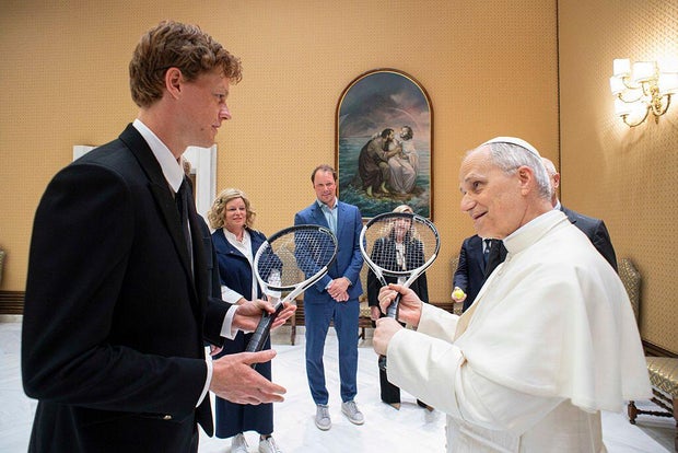 Pope Leo Meets With Tennis World Champion Jannik Sinner 