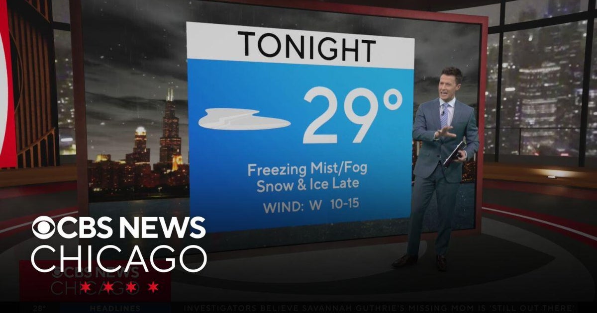 Freezing mist and fog, with snow and rain overnight