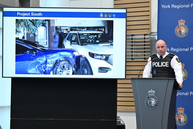 York Police Deputy Chief Ryan Hogan speaks during a news conference at York Regional Police headquarters in Aurora, Ontario, Feb. 5, 2026. 
