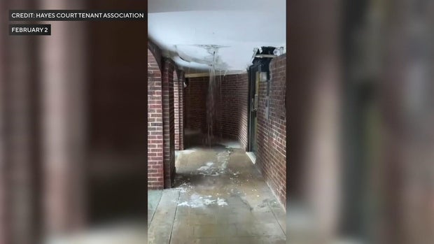 Water pouring from cracks in ceiling 