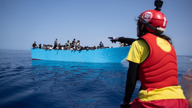 Migrant boat rescued in Mediterranean Sea 