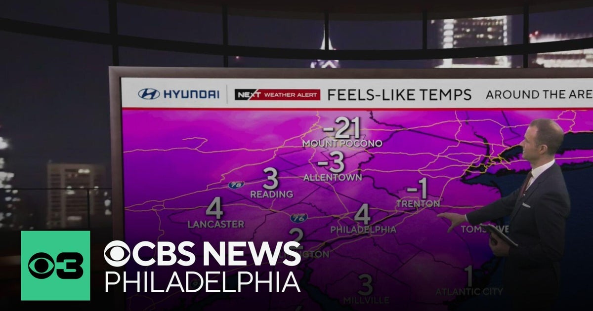 Dangerously cold temps in Philadelphia region Sunday night