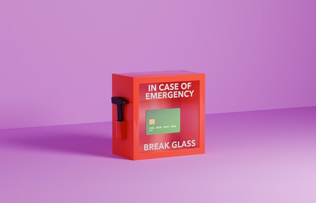 Emergency credit card concept 