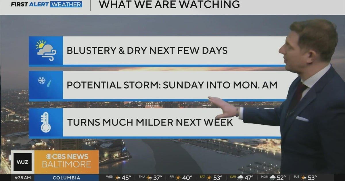 Windy but quiet weather across Maryland, watching potential storm Sunday