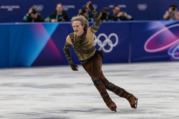 Ilia Malinin skating at the Milano Cortina 2026 Winter Olympics 