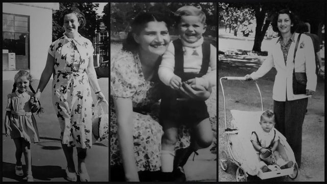 Eva Clarke, Mark Olsky and Hana Berger-Moran with their mothers 