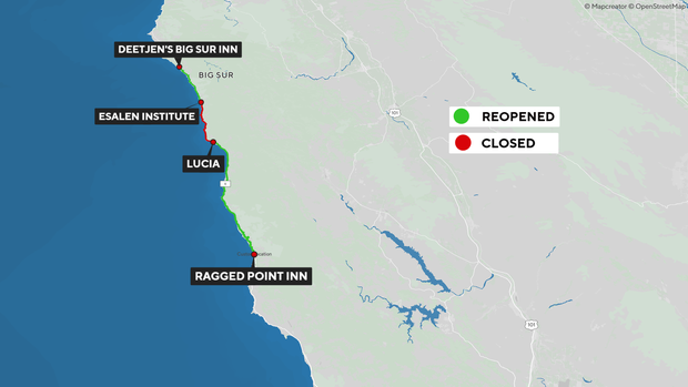 a route on a map showing a road closure 