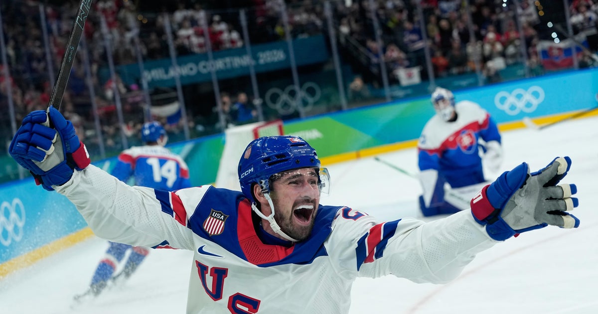 U.S. men's hockey team crushes Slovakia, will face Canada in gold medal game