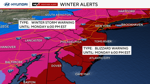 Blizzard warning for Jersey Shore as coastal snow storm develops in Philadelphia region. Here's the latest.