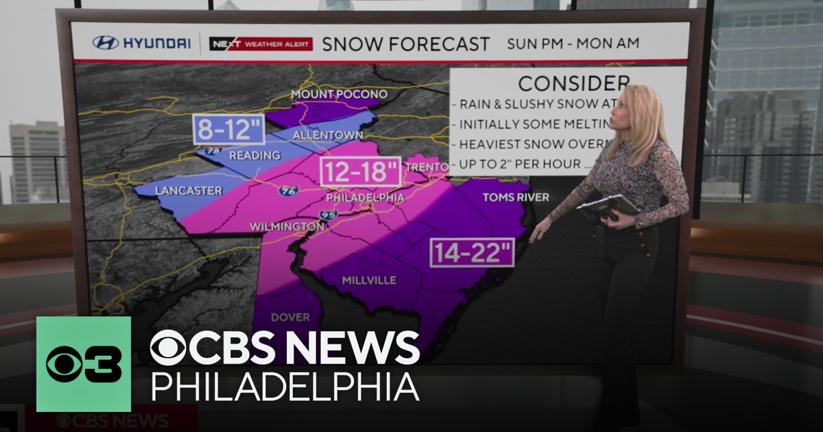 Blizzard warning in effect for Philadelphia, nearly 2 feet of snow possible in South Jersey