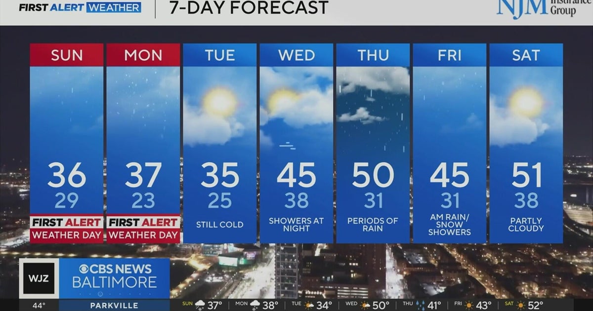 Clouds to increase Saturday overnight with rain developing by early morning in Maryland