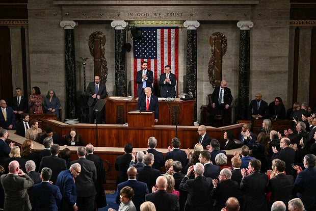President Trump concludes his remarks during the State of the Union address in the House Chamber of the U.S. Capitol in Washington, D.C., on Feb. 24, 2026.