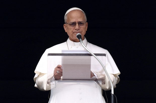 Pope Leo XIV leads the Angelus prayer at the Vatican