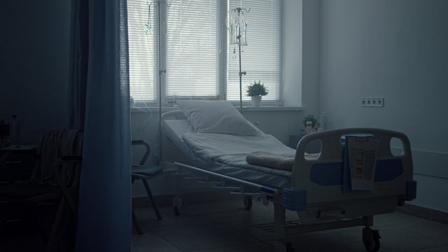 Empty hospital bed 