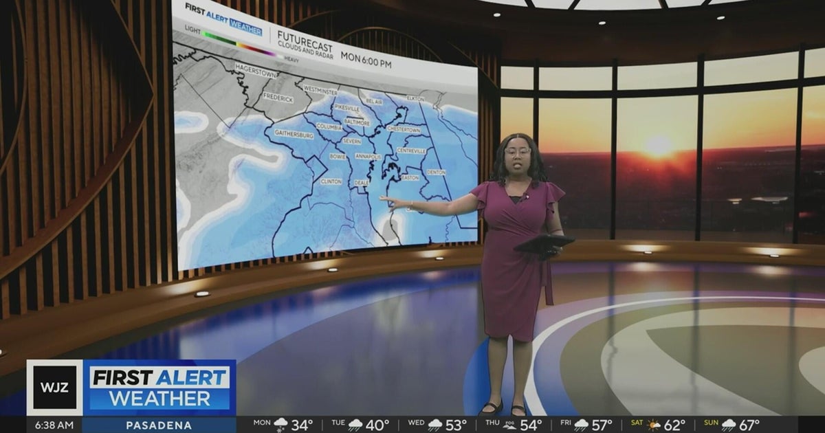 Snow showers in Maryland Monday, rain coming Tuesday - CBS Baltimore