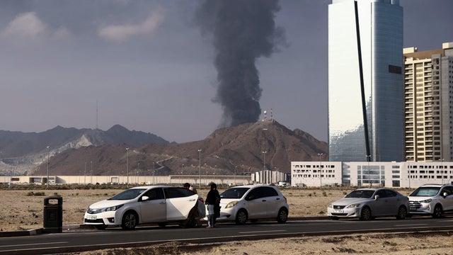 Smoke rises in the Fujairah oil industry zone amid the U.S.-Israel conflict with Iran 