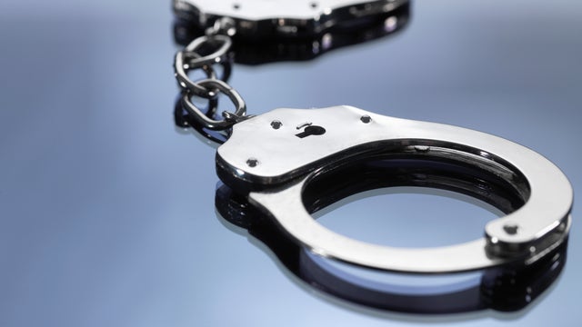 Close up of metal handcuffs 
