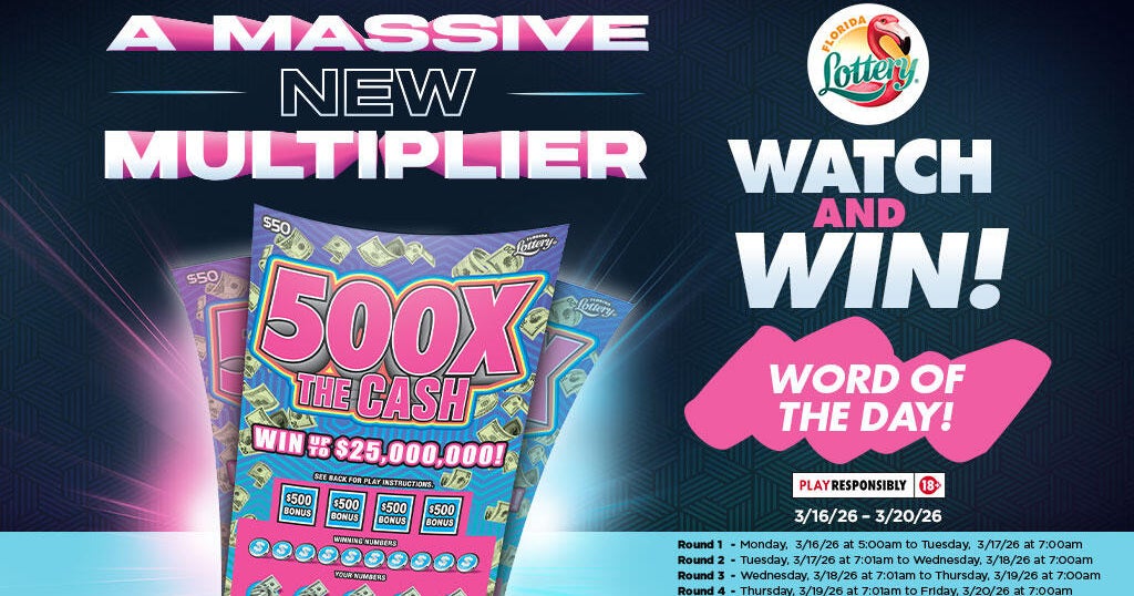 FLORIDA LOTTERY "X THE CASH " Watch to Win contest – CBS News