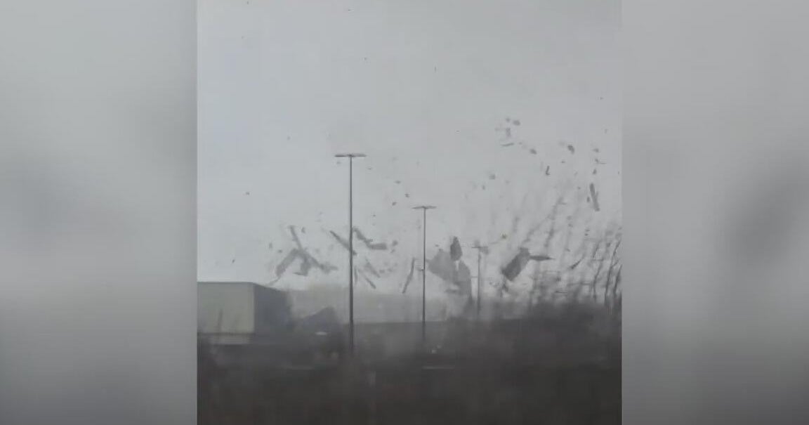 Tornado rips roof off Menards in Three Rivers - CBS Detroit