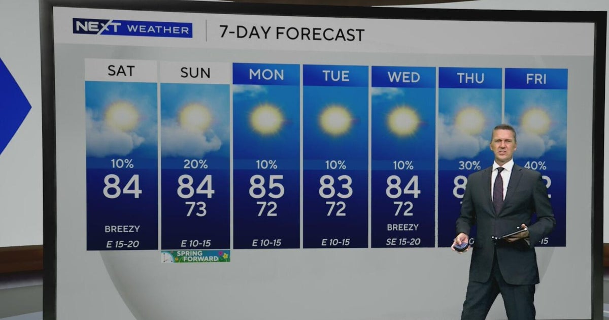 Warm, breezy temperatures remain in South Florida as the clocks spring forward