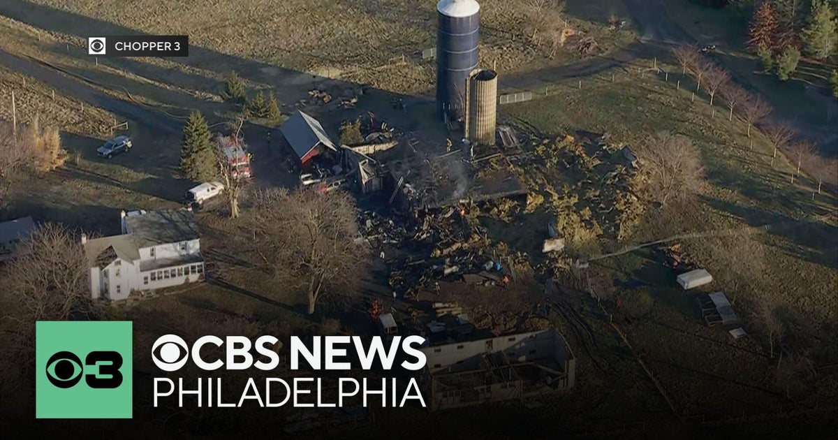 Fire rips through barn on Bucks County, Pennsyvania, farm - CBS ...