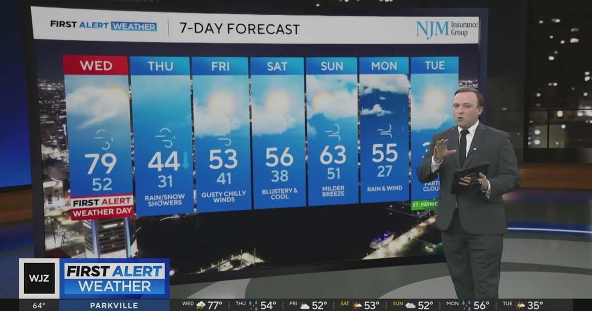 Severe weather risks to move into Maryland on Wednesday - CBS Baltimore