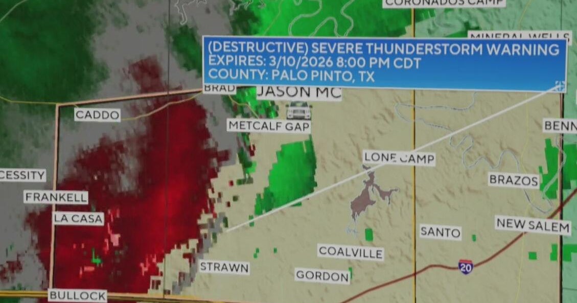 Powerful winds, large hail and severe storms threaten North Texas - CBS ...