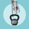 Debt Burden Concept with Heavy Kettlebell and Chain, Financial Stress Loan Obligation Credit Crisis and Economic Pressure Symbol 