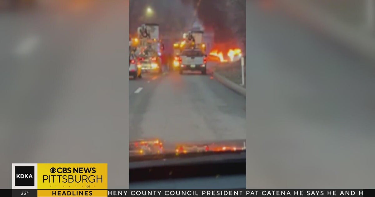 Fiery crash shuts down portion of Route 8 - CBS Pittsburgh