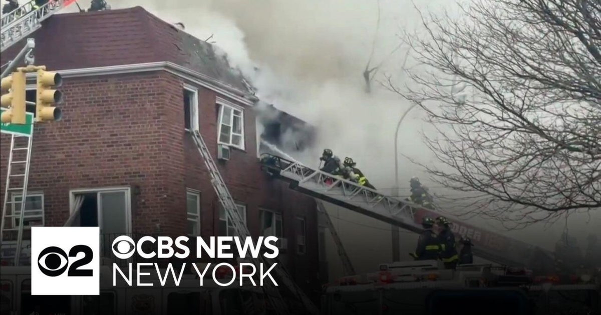 2 critically injured in Queens fire, collapse - CBS New York