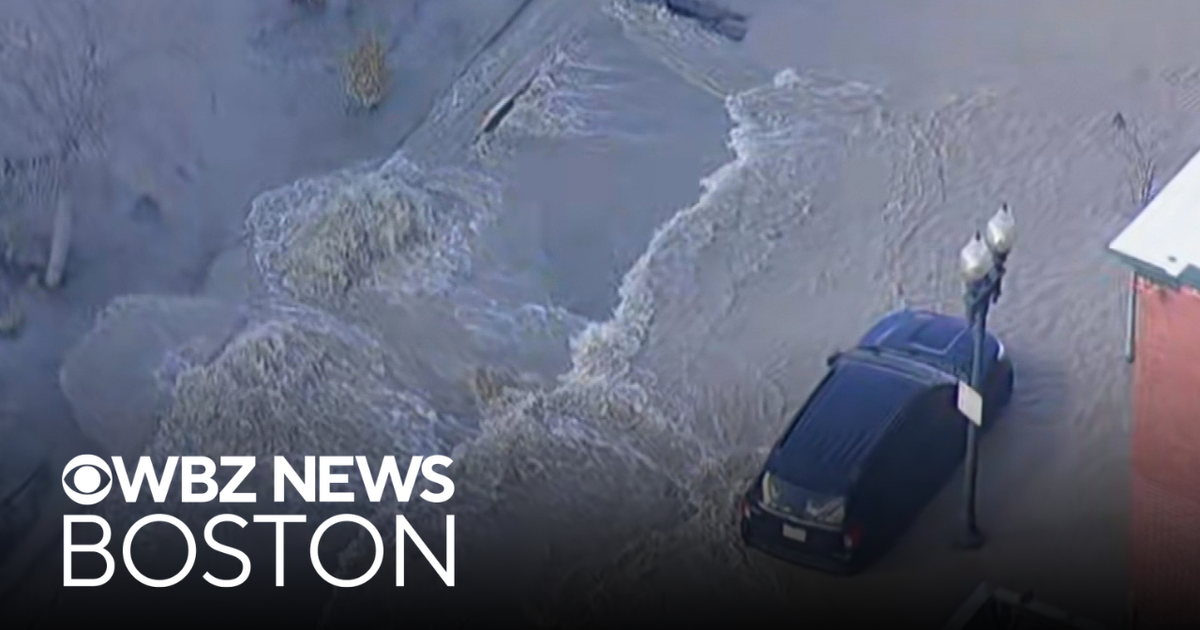 Water main break floods Jackson Square in Boston - CBS Boston