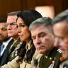 FBI Director Kash Patel, DIA Director James Adams III, Director of National Intelligence Tulsi Gabbard, Lt. Gen. William Hartman of U.S. Cyber Command and CIA Director John Ratcliffe testify at a Senate Intelligence Committee hearing in Washington, D.C.,  