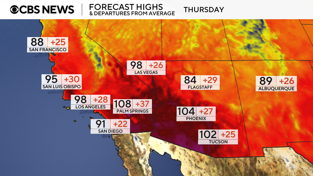 Maps Show Forecast for Extreme Heat Wave Scorching the West