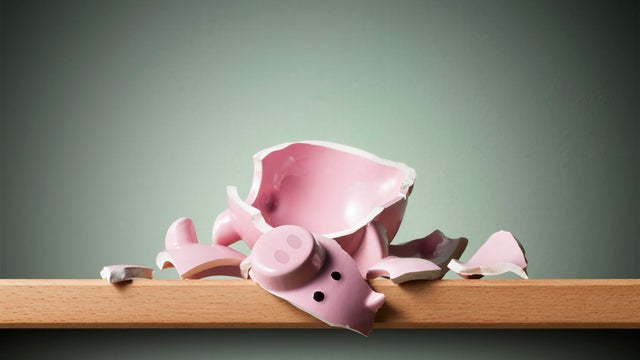 Broken piggy bank 