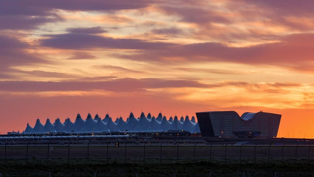 Denver International Airport with beautiful Sunrise 